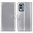 Leather Case Stands Flip Cover Holder A08D for Nokia X30 5G Silver