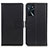 Leather Case Stands Flip Cover Holder A08D for Oppo A16s Black