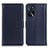 Leather Case Stands Flip Cover Holder A08D for Oppo A16s Blue