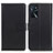 Leather Case Stands Flip Cover Holder A08D for Oppo A54s Black