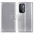 Leather Case Stands Flip Cover Holder A08D for Oppo A93 5G Silver