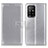 Leather Case Stands Flip Cover Holder A08D for Oppo A94 5G Silver