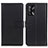 Leather Case Stands Flip Cover Holder A08D for Oppo F19 Black