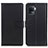 Leather Case Stands Flip Cover Holder A08D for Oppo Reno5 F Black