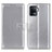 Leather Case Stands Flip Cover Holder A08D for Oppo Reno5 F Silver