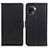 Leather Case Stands Flip Cover Holder A08D for Oppo Reno5 Lite Black