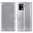 Leather Case Stands Flip Cover Holder A08D for Oppo Reno5 Lite Silver