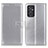 Leather Case Stands Flip Cover Holder A08D for Samsung Galaxy A15 4G Silver