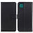 Leather Case Stands Flip Cover Holder A08D for Samsung Galaxy F42 5G Black