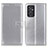 Leather Case Stands Flip Cover Holder A08D for Samsung Galaxy Quantum2 5G Silver