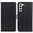 Leather Case Stands Flip Cover Holder A08D for Samsung Galaxy S21 FE 5G Black