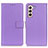 Leather Case Stands Flip Cover Holder A08D for Samsung Galaxy S24 Plus 5G Purple