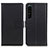 Leather Case Stands Flip Cover Holder A08D for Sony Xperia 1 V Black