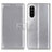 Leather Case Stands Flip Cover Holder A08D for Sony Xperia 10 III SO-52B Silver