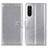 Leather Case Stands Flip Cover Holder A08D for Sony Xperia 10 III SOG04 Silver