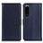 Leather Case Stands Flip Cover Holder A08D for Sony Xperia 5 III Blue