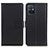 Leather Case Stands Flip Cover Holder A08D for Vivo T1 5G India Black