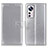 Leather Case Stands Flip Cover Holder A08D for Xiaomi Mi 12 5G Silver