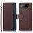 Leather Case Stands Flip Cover Holder A09D for Asus ROG Phone 7 Brown