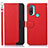 Leather Case Stands Flip Cover Holder A09D for Motorola Moto E20 Red