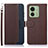Leather Case Stands Flip Cover Holder A09D for Motorola Moto Edge (2023) 5G Brown
