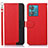 Leather Case Stands Flip Cover Holder A09D for Motorola Moto Edge 40 Neo 5G Red