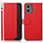 Leather Case Stands Flip Cover Holder A09D for Motorola Moto G 5G (2023) Red