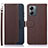 Leather Case Stands Flip Cover Holder A09D for Motorola Moto G14 Brown