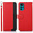 Leather Case Stands Flip Cover Holder A09D for Motorola Moto G22 Red