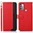 Leather Case Stands Flip Cover Holder A09D for Motorola Moto G31 Red