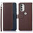 Leather Case Stands Flip Cover Holder A09D for Motorola Moto G51 5G