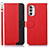 Leather Case Stands Flip Cover Holder A09D for Motorola MOTO G52 Red