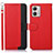 Leather Case Stands Flip Cover Holder A09D for Motorola Moto G53 5G Red