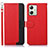 Leather Case Stands Flip Cover Holder A09D for Motorola Moto G54 5G Red