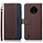 Leather Case Stands Flip Cover Holder A09D for Nokia C200 Brown