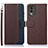 Leather Case Stands Flip Cover Holder A09D for Nokia C210 Brown