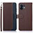 Leather Case Stands Flip Cover Holder A09D for Nothing Phone 2 Brown