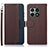 Leather Case Stands Flip Cover Holder A09D for OnePlus 10 Pro 5G Brown