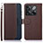 Leather Case Stands Flip Cover Holder A09D for OnePlus Ace Pro 5G Brown