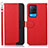 Leather Case Stands Flip Cover Holder A09D for Oppo A54 4G Red