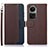 Leather Case Stands Flip Cover Holder A09D for Oppo Reno10 5G