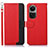 Leather Case Stands Flip Cover Holder A09D for Oppo Reno10 5G Red