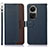 Leather Case Stands Flip Cover Holder A09D for Oppo Reno10 Pro 5G Blue