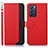 Leather Case Stands Flip Cover Holder A09D for Oppo Reno6 5G Red