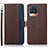 Leather Case Stands Flip Cover Holder A09D for Realme 8 Pro Brown