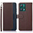 Leather Case Stands Flip Cover Holder A09D for Realme 9 Pro 5G Brown