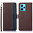 Leather Case Stands Flip Cover Holder A09D for Realme 9 Pro+ Plus 5G Brown