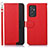 Leather Case Stands Flip Cover Holder A09D for Samsung Galaxy A05s Red