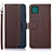 Leather Case Stands Flip Cover Holder A09D for Samsung Galaxy A22s 5G Brown