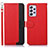 Leather Case Stands Flip Cover Holder A09D for Samsung Galaxy A73 5G Red